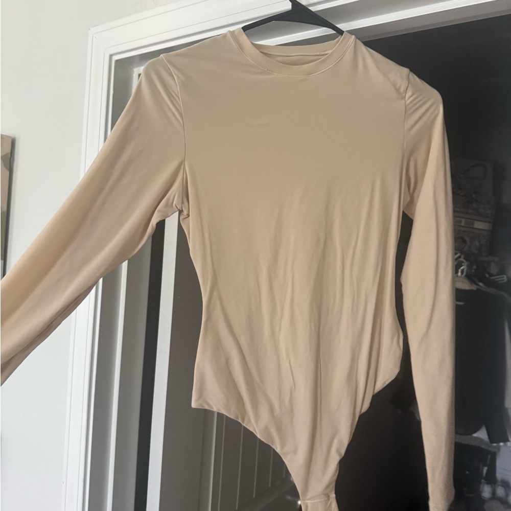 SKIMS Long-Sleeve Mock Neck Bodysuit - Nude